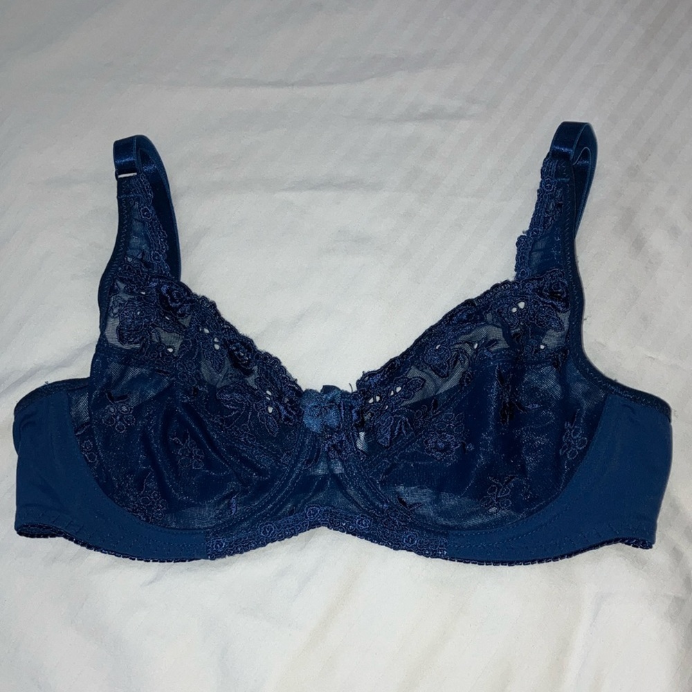 MONA LISA 34B Blue Lace Underwire Bra